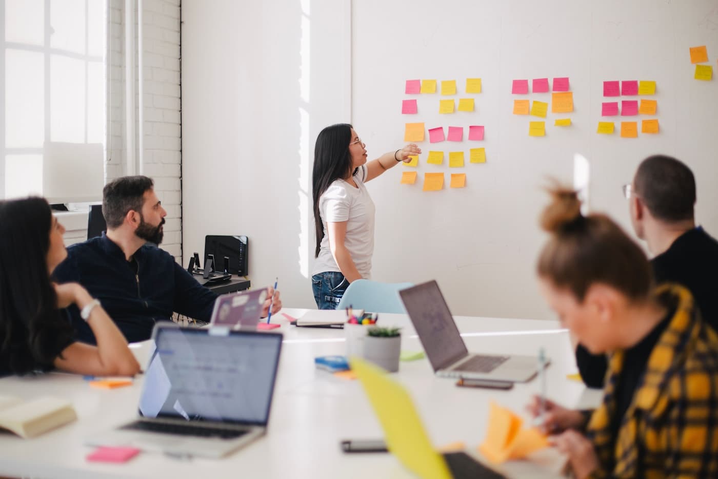 Marketing team collaborating on growth strategy